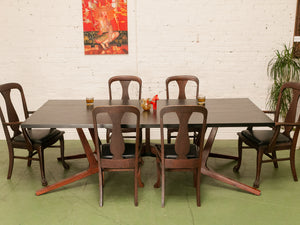 Black Top Scandi Dining Table