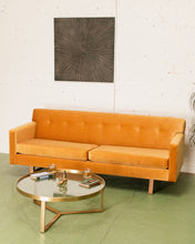 Load image into Gallery viewer, Gold Mid Century Sofa
