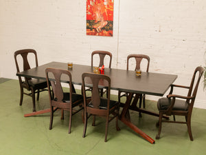 Black Top Scandi Dining Table