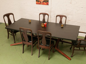 Black Top Scandi Dining Table