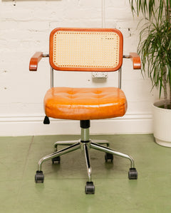 Caramel Rattan Office Chair