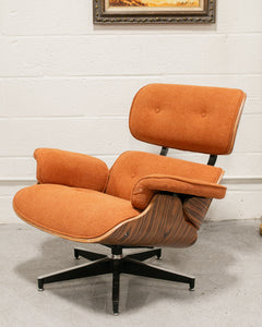 Tangerine Tweed Chair and Ottoman