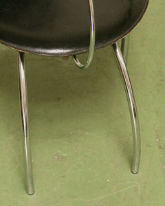 Vintage Italian Chrome & Leather Lounge by Fasem Chair