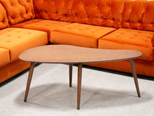 Load image into Gallery viewer, Walnut Boomerang Coffee Table with Round Legs
