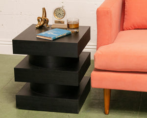 Black Stacked Square Side Table