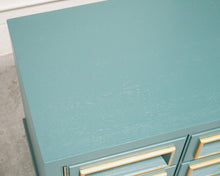 Load image into Gallery viewer, Teal and Gold Singel Nightstand
