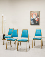 Load image into Gallery viewer, Royal Blue Gold Diner Chair
