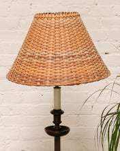 Load image into Gallery viewer, 1940’s Mahogany Floor Lamp with Wicker Shade
