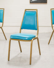 Load image into Gallery viewer, Royal Blue Gold Diner Chair
