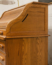 Load image into Gallery viewer, Antique Oak Roll Up Desk
