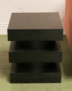 Black Stacked Square Side Table