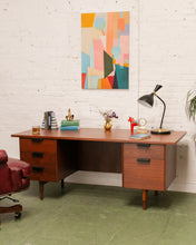 Load image into Gallery viewer, Walnut Restored Executive Mid Century Desk
