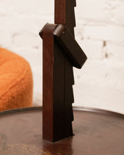 Load image into Gallery viewer, 1940’s Mahogany Floor Lamp with Wicker Shade
