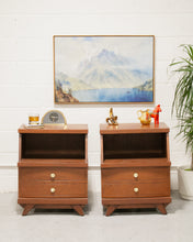 Load image into Gallery viewer, Restored Walnut Single Drawer Nightstands
