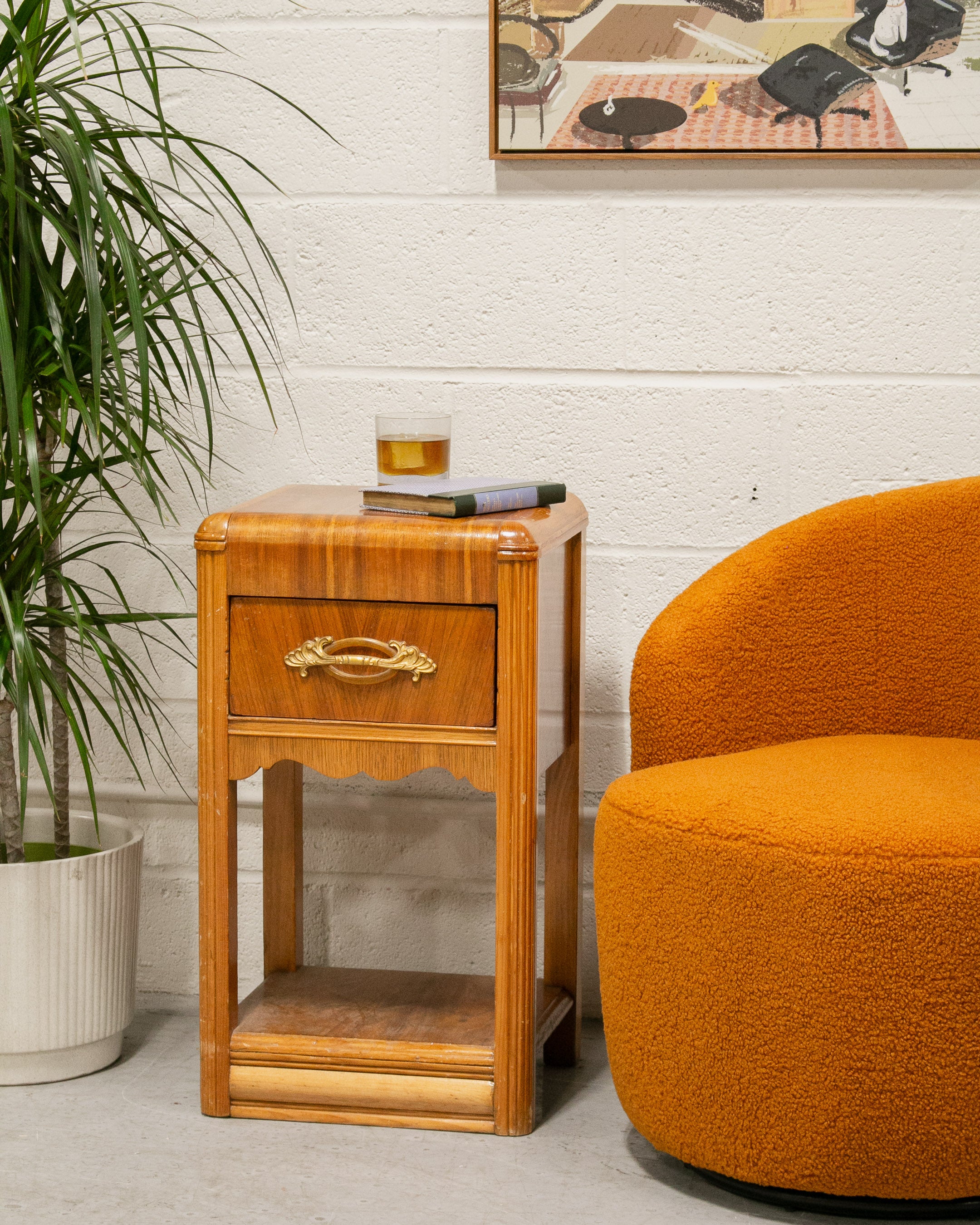 Art deco store waterfall nightstand