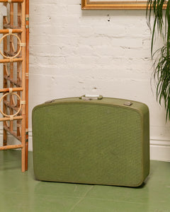 green vintage suitcase