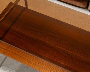 Smoked Glass Wood Rectangle Coffee Table