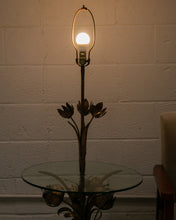 Load image into Gallery viewer, Vintage Glass and Brass Side Table Lamp (as-is)

