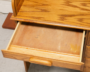 Antique Oak Roll Up Desk