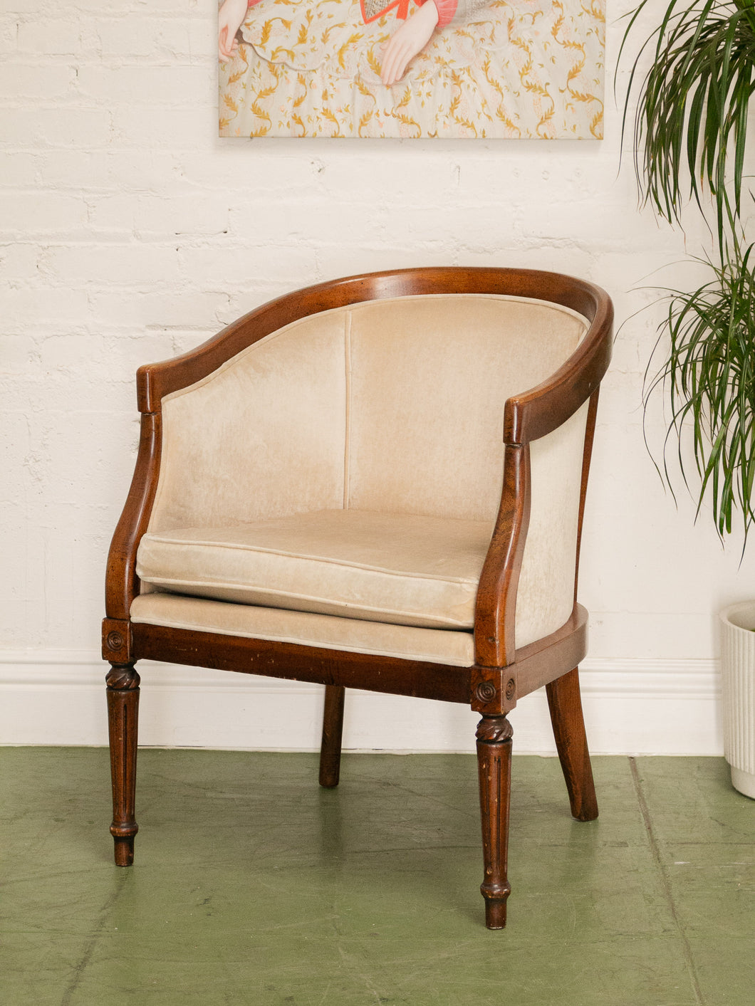 Vintage Regency Style Barrel Chair