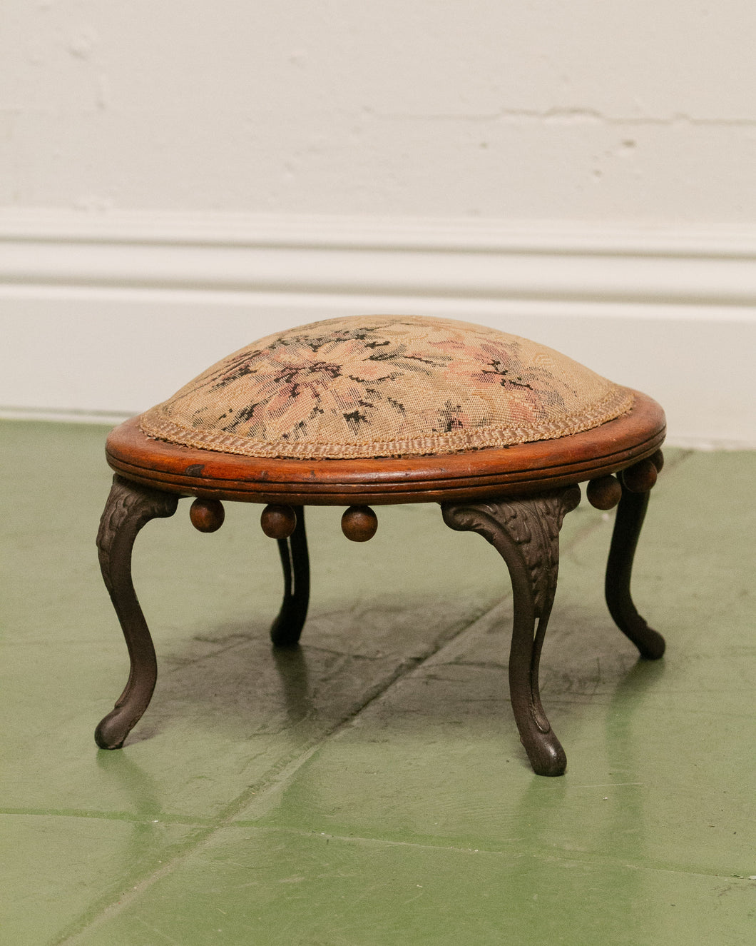 Victorian Footstool with Cast Iron Legs