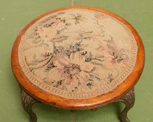 Victorian Footstool with Cast Iron Legs