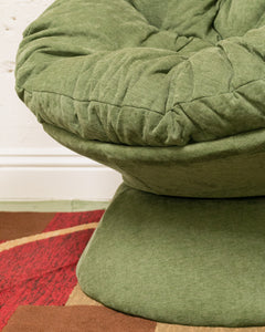 Modern Olive Green Upholstered Papasan Style Chair