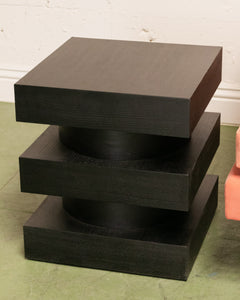 Black Stacked Square Side Table