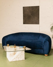 Load image into Gallery viewer, Electric Blue Curved Back Sofa
