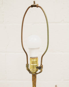 Vintage Glass and Brass Side Table Lamp (as-is)