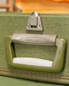 green vintage suitcase