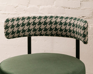 Houndstooth with Green Seat Dining Chair