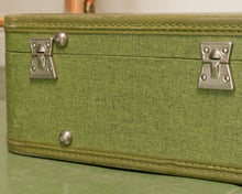 Load image into Gallery viewer, green vintage suitcase
