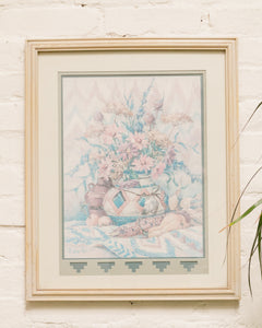 Framed Flower Vase Print Signed