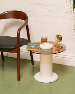Amber and White Side Table
