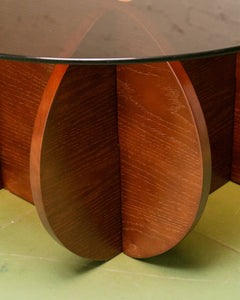 Amber Glass Round Coffee Table