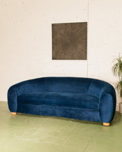 Load image into Gallery viewer, Electric Blue Curved Back Sofa
