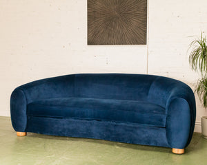 Electric Blue Curved Back Sofa