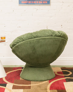Modern Olive Green Upholstered Papasan Style Chair
