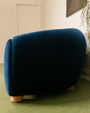 Load image into Gallery viewer, Electric Blue Curved Back Sofa
