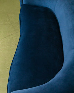 Electric Blue Curved Back Sofa