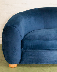 Electric Blue Curved Back Sofa