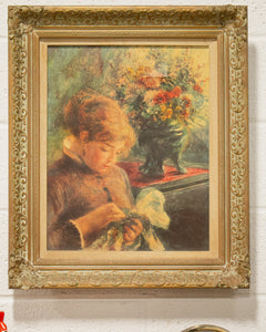 Auguste RENOIR Lady Sewing Print