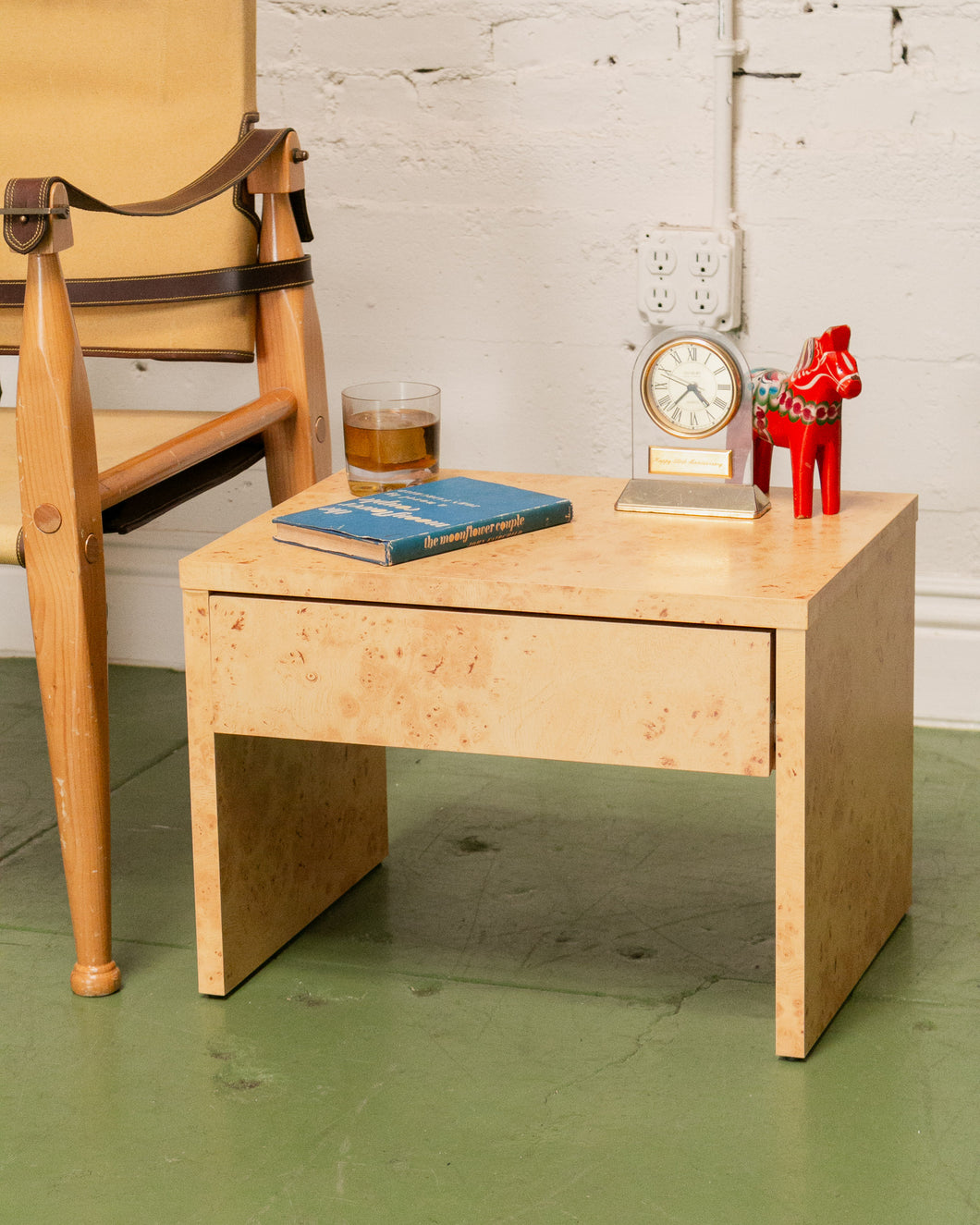 Burlwood Nightstand