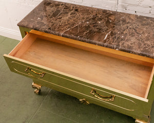 Harden Furniture Modern Brass-Clad Chest of Drawers with Marble Top