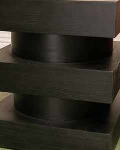 Black Stacked Square Side Table