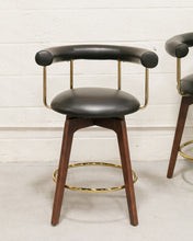 Load image into Gallery viewer, Black and Gold Swivel  Counter Stools
