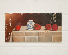 Load image into Gallery viewer, Apples on a Silk Table Oil Painting
