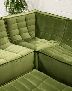 The Juno Modular Six-Piece Sectional in Olive Green