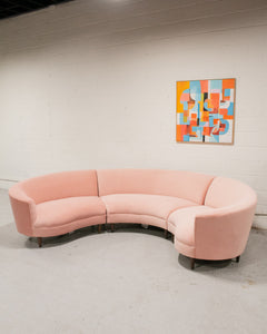 Aria 3 Piece Curved Sofa in Royale Blush